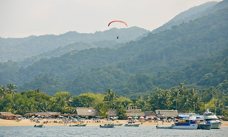 parapente plage mexique