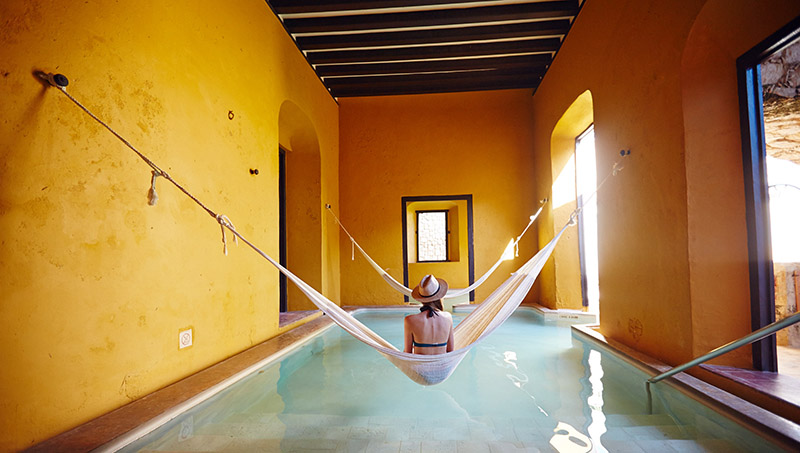 Piscine Hamac Hacienda Mexique