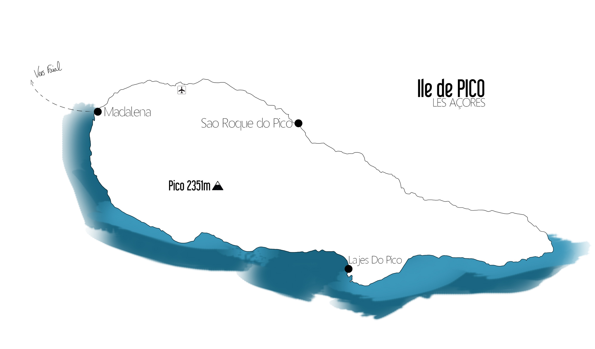 Carte Ile de Pico, Les Açores