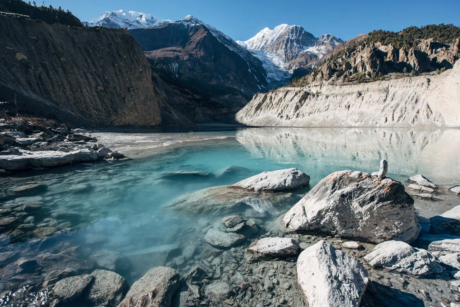 lac sur le trek des annapurnas