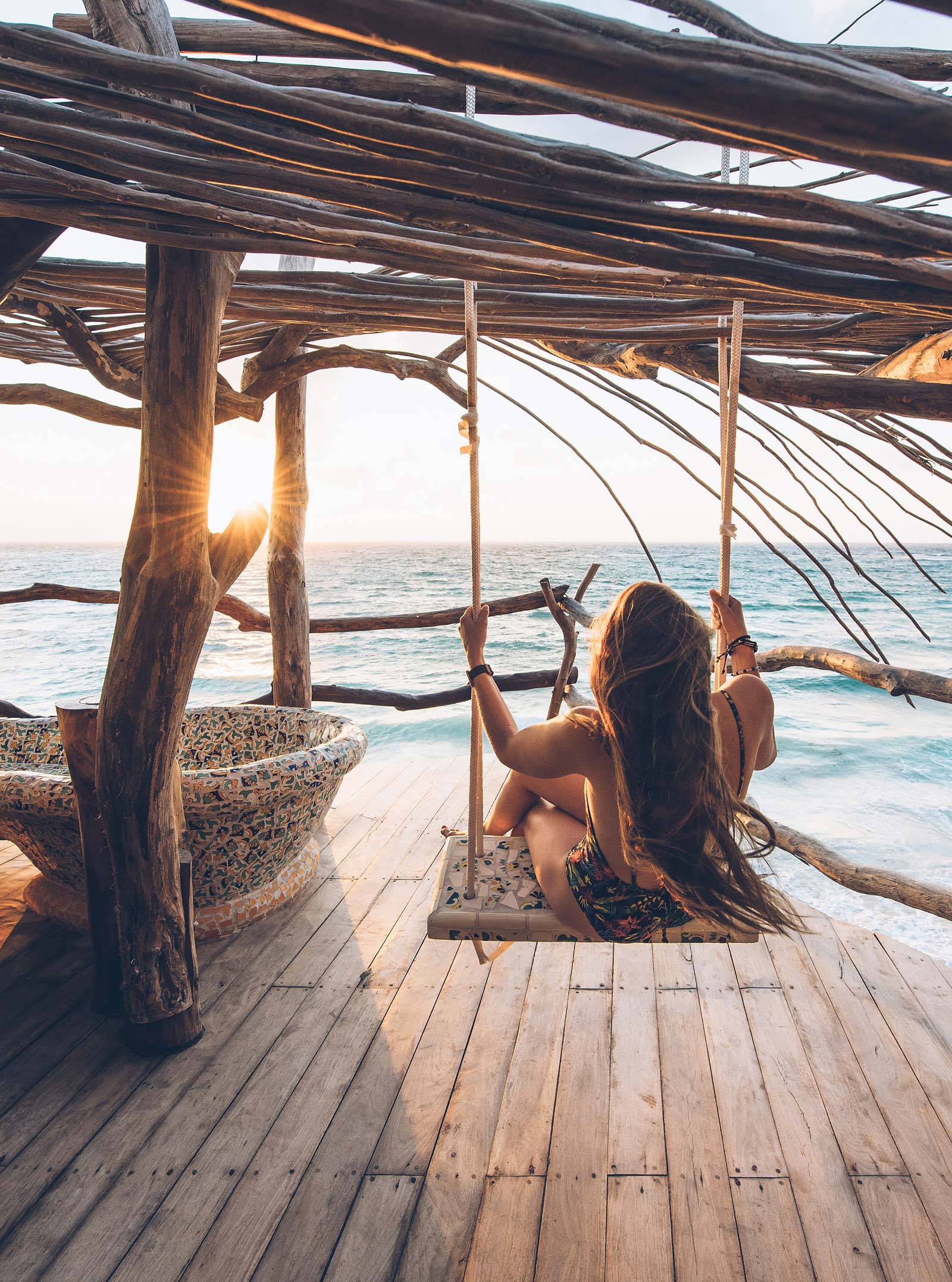 Balançoire avec vue Mer, Azulik, Tulum