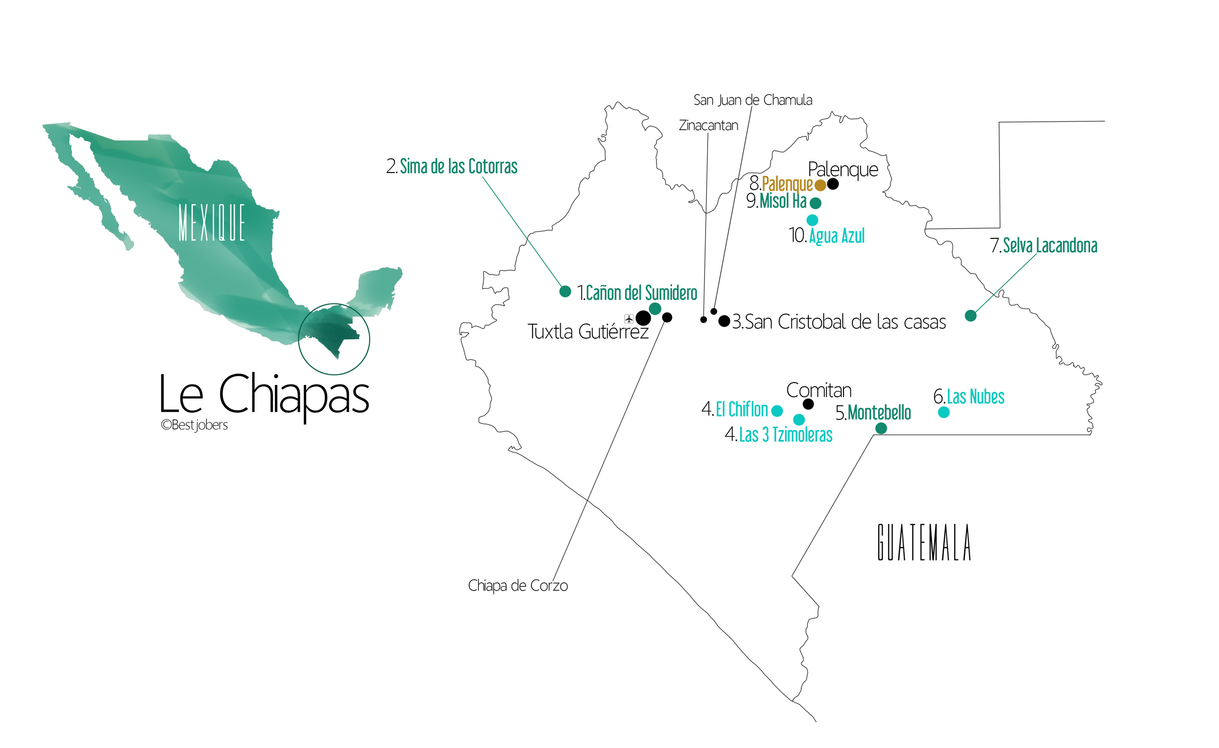 chiapas carte mexique