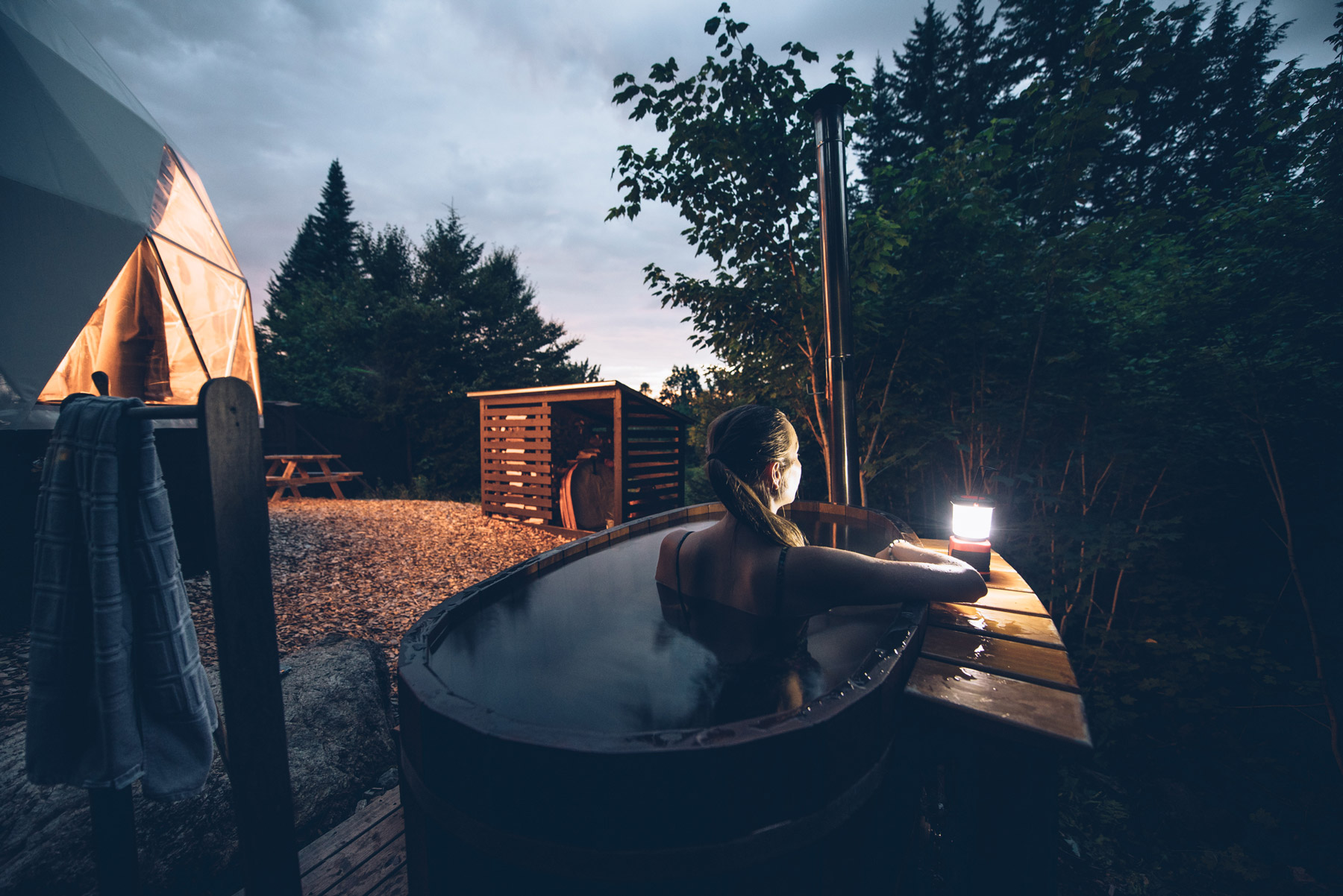 Bain chaud, Ridgeback lodge, Canada