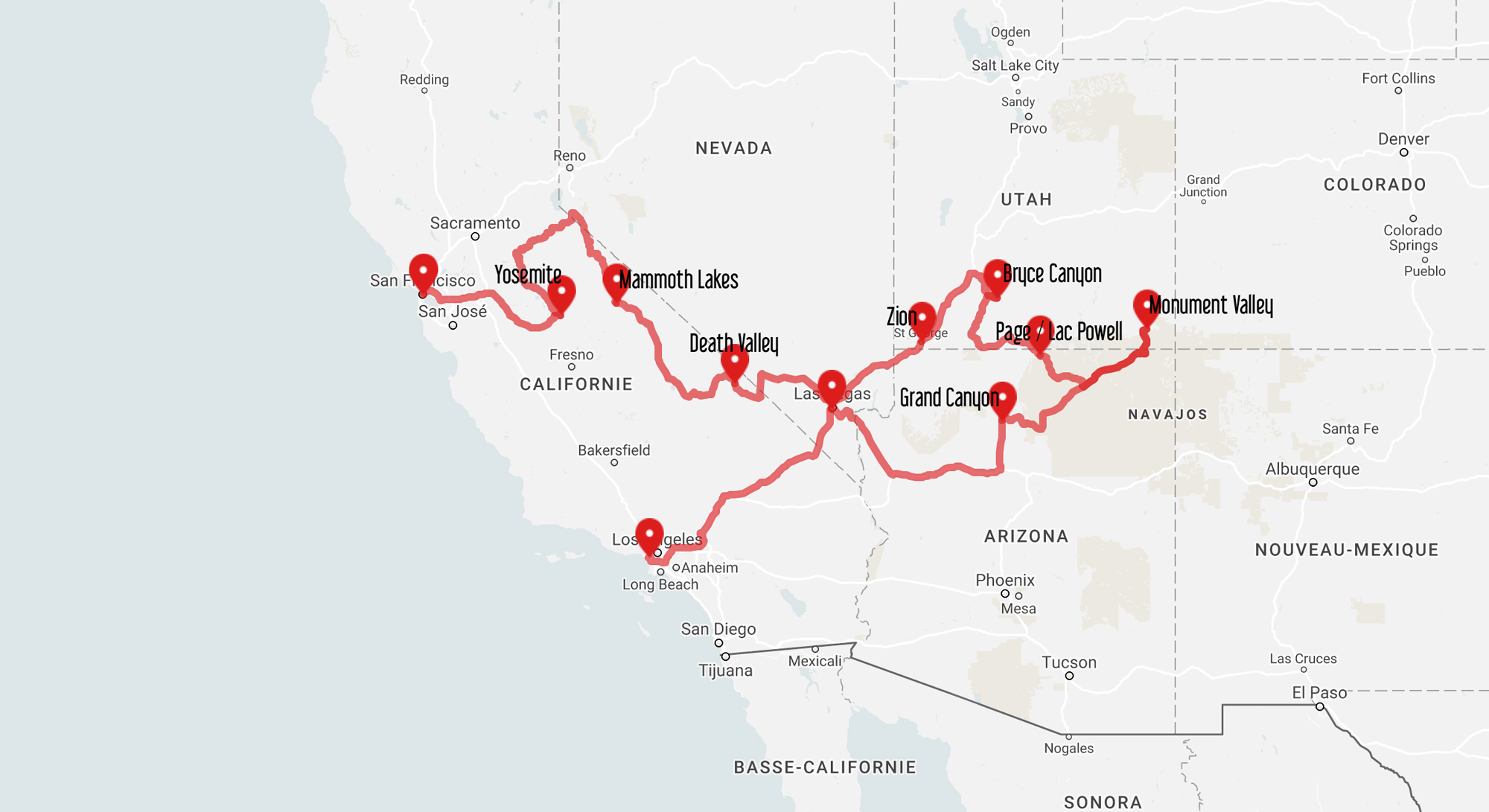 road trip californie 15 jours budget