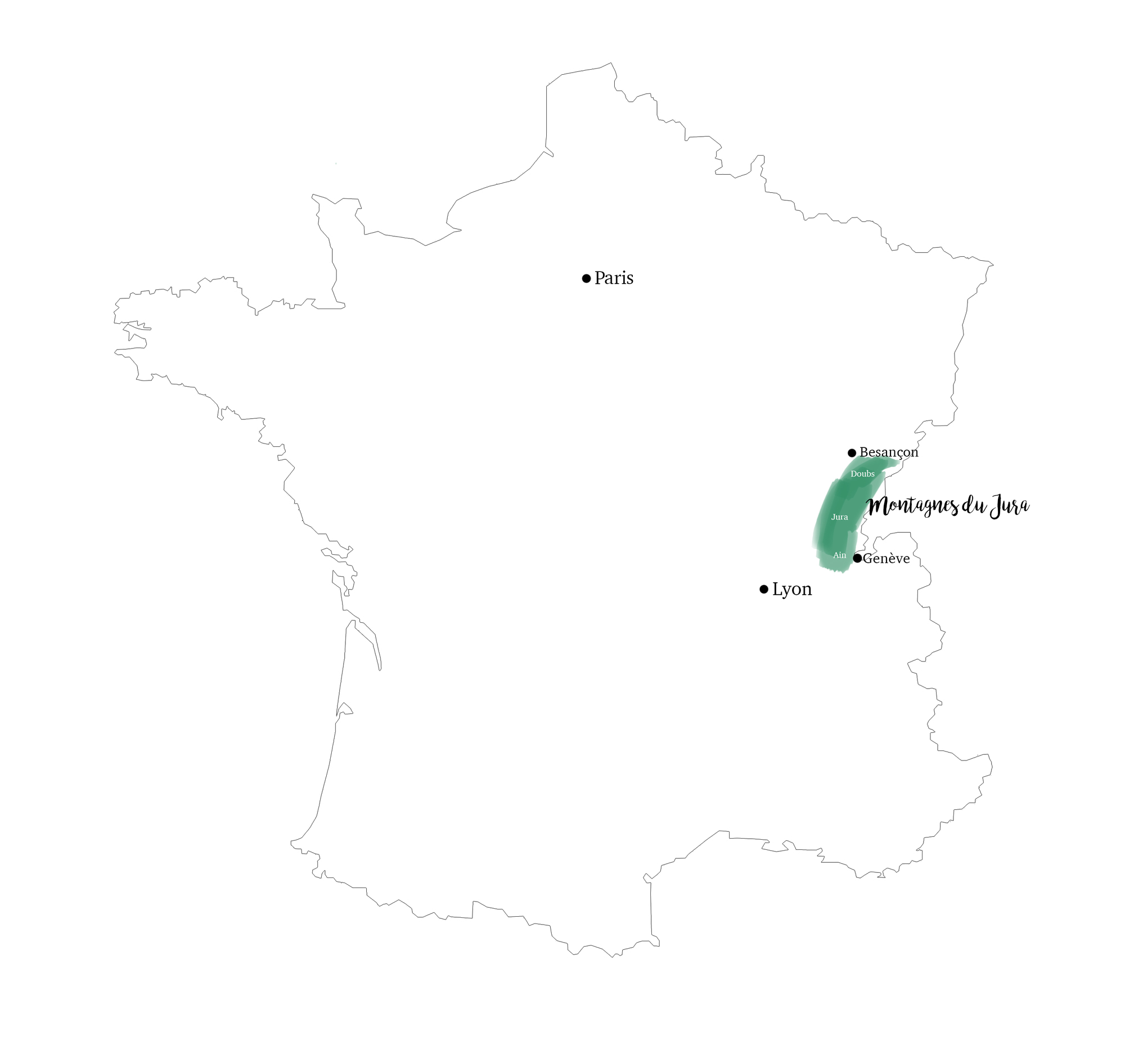 Les montagnes du Jura Carte