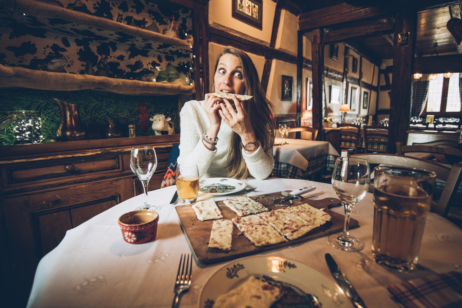 La meilleure tarte flambée d'Alsace? Restaurant la Couronne à Scherwiller