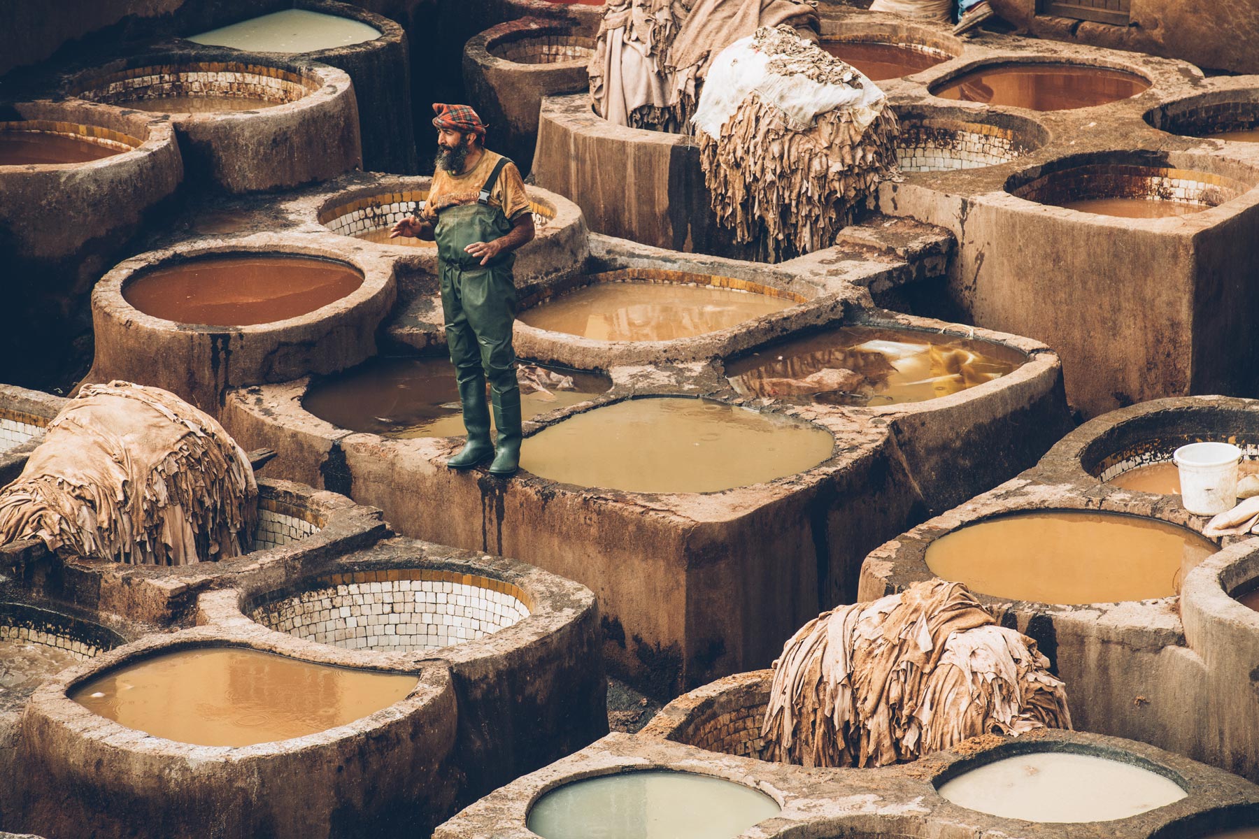 Les Tanneries de Fès, Maroc