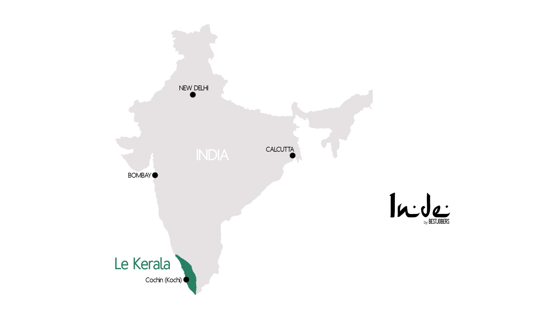 Carte Kerala, Inde by Bestjobers