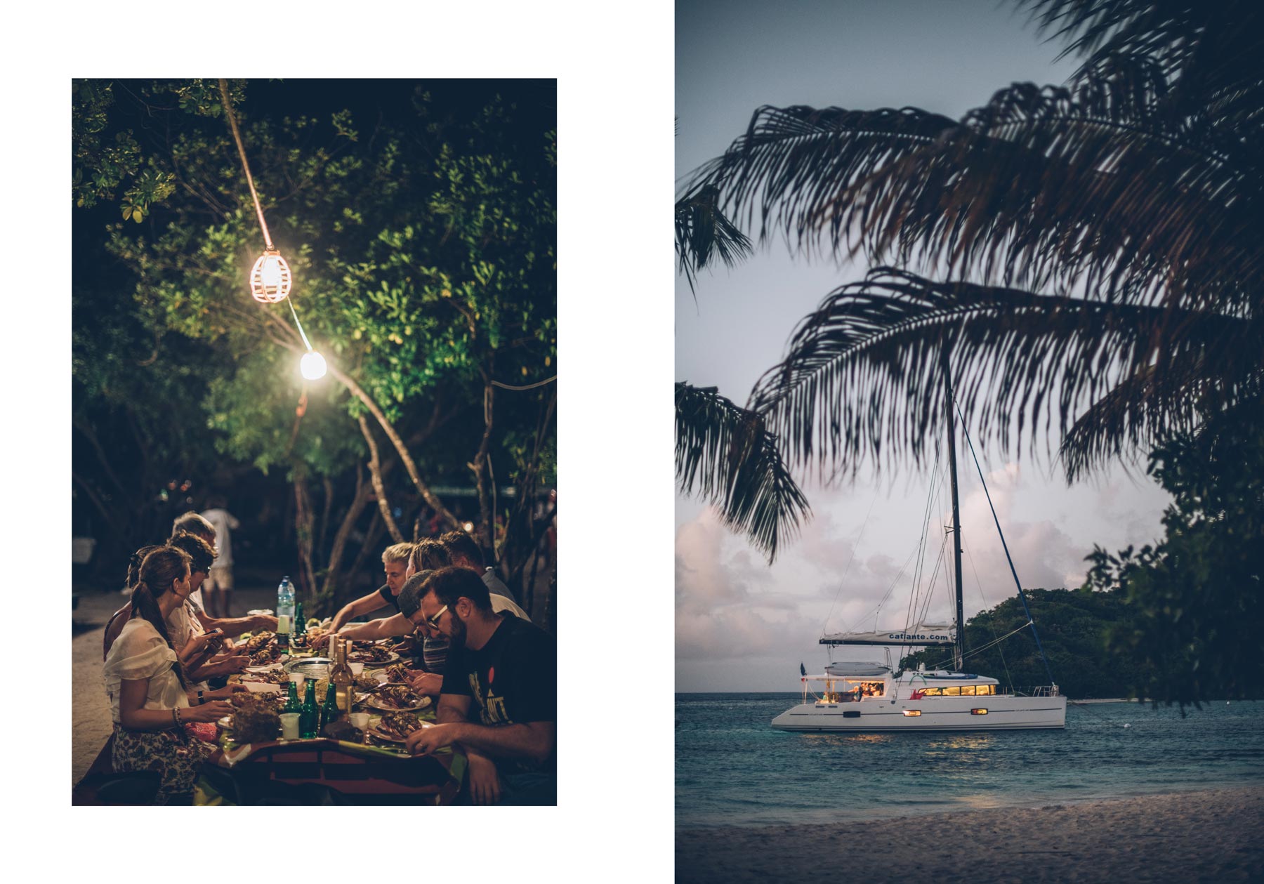 Diner Langouste sur une ile des Tobago Cays