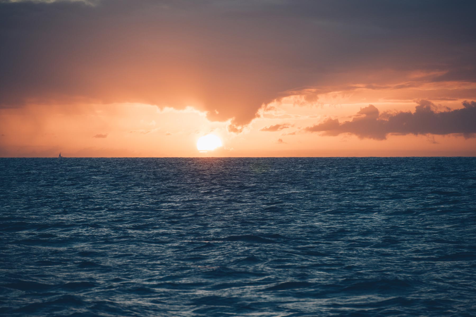 Coucher de soleil en mer, Sainte Lucie