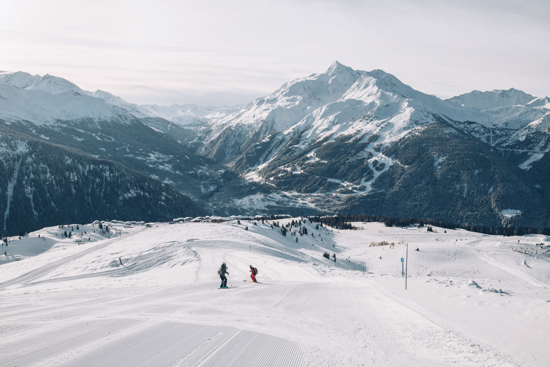 Ski face au Mont Pourri, La Rosière