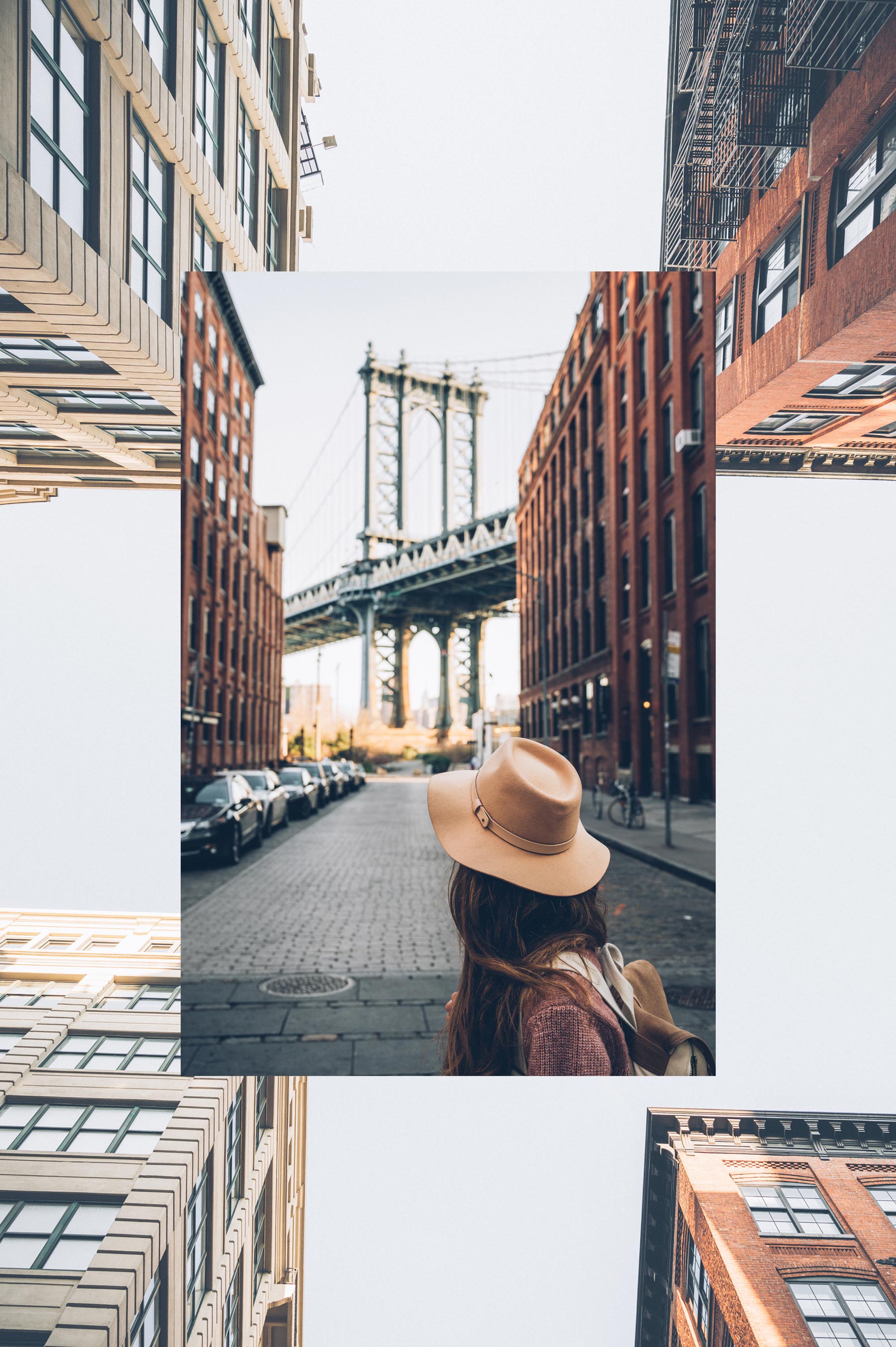 Dumbo, Manhattan Bridge depuis Washington Street, New York