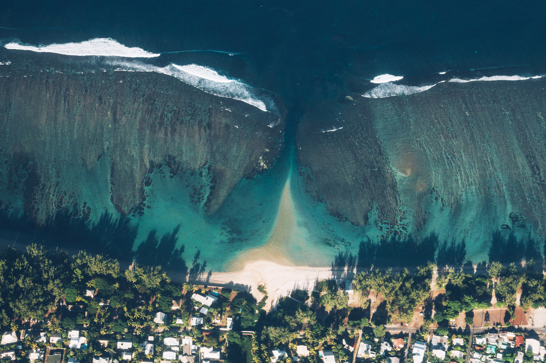 Le Lagon de la Réunion vu du ciel