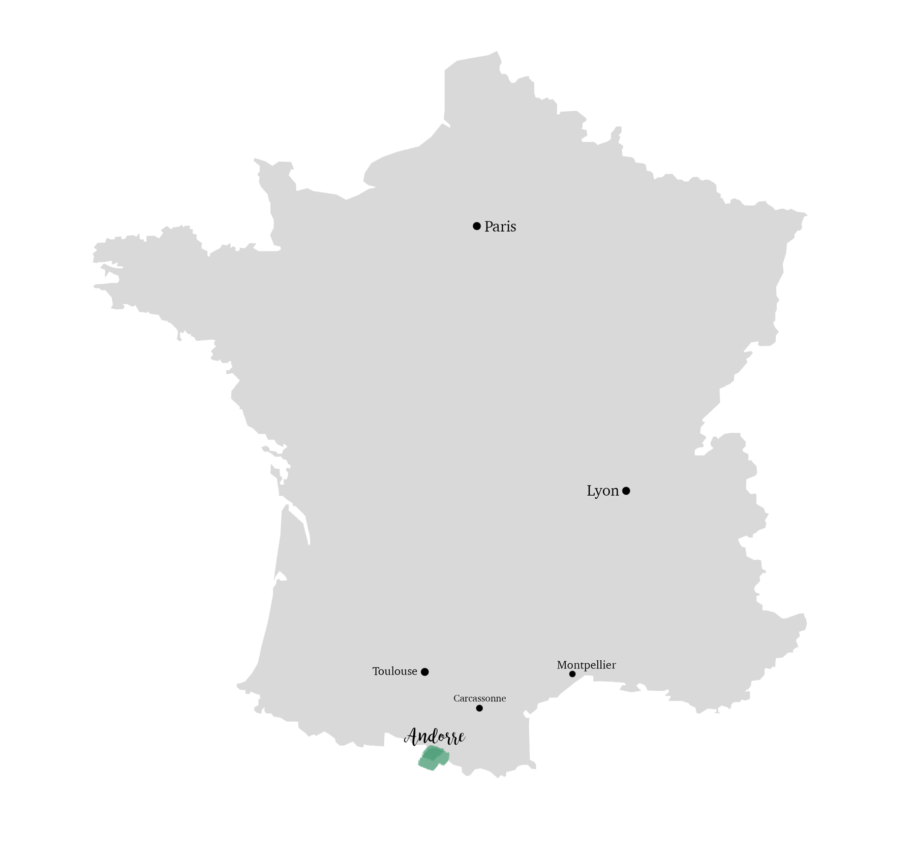 Andorre situation sur carte de France