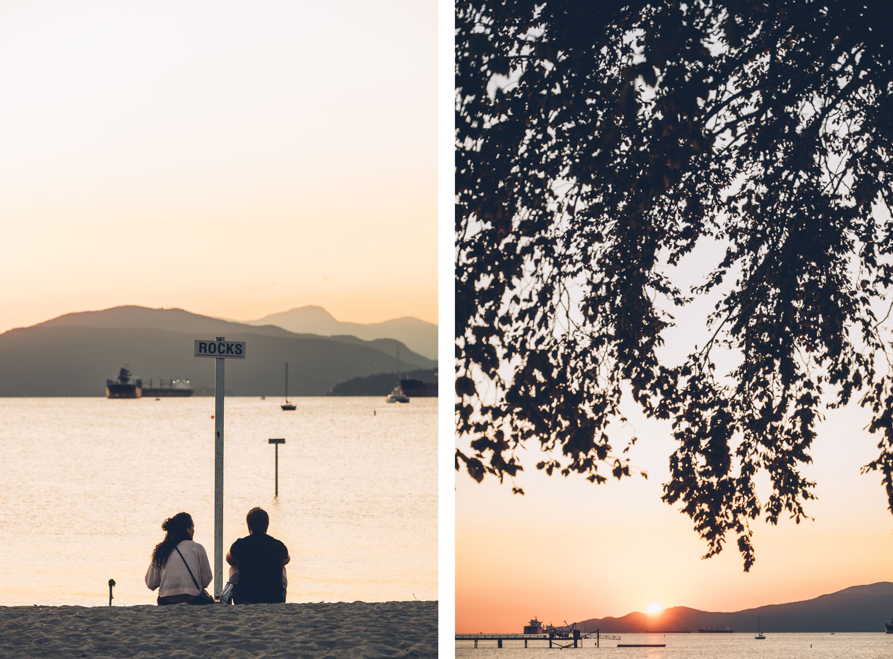 Vancouver, Plage de Kitsilano pour le coucher de soleil