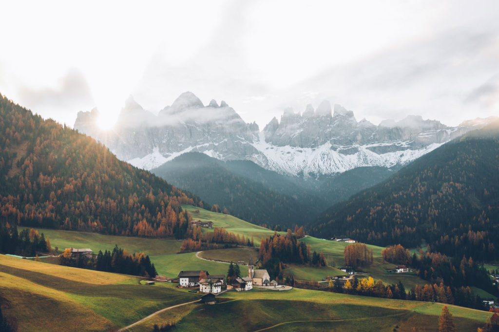 Point de vue sur Santa Magdalena, Dolomites