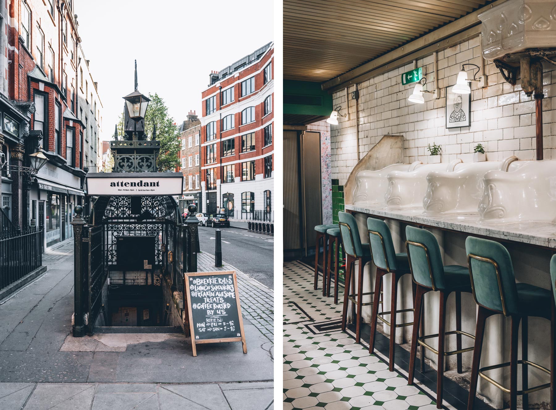 Café insolite Londres dans les toilettes publiques