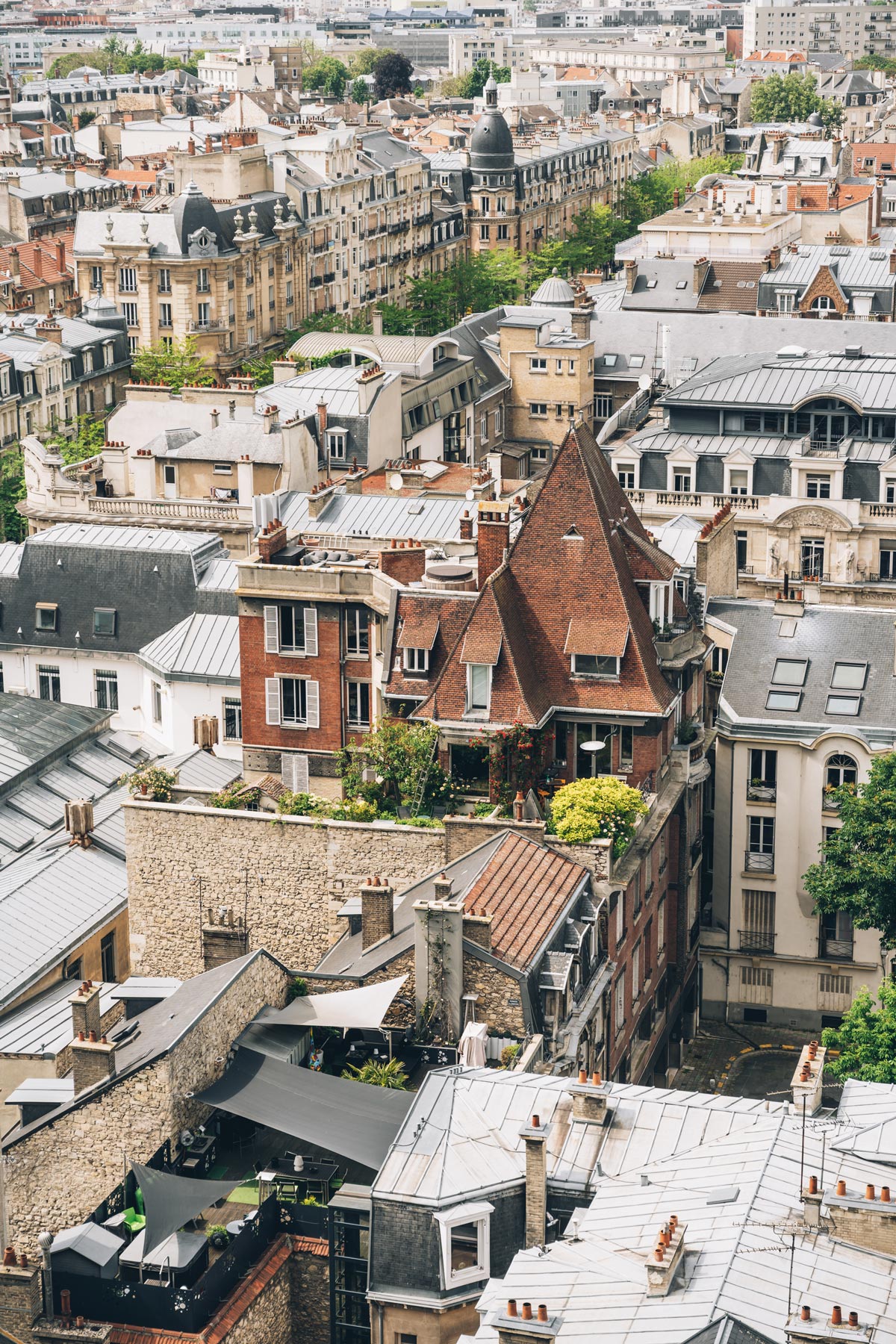 Vue depuis le haut de la cathédrale de Reims