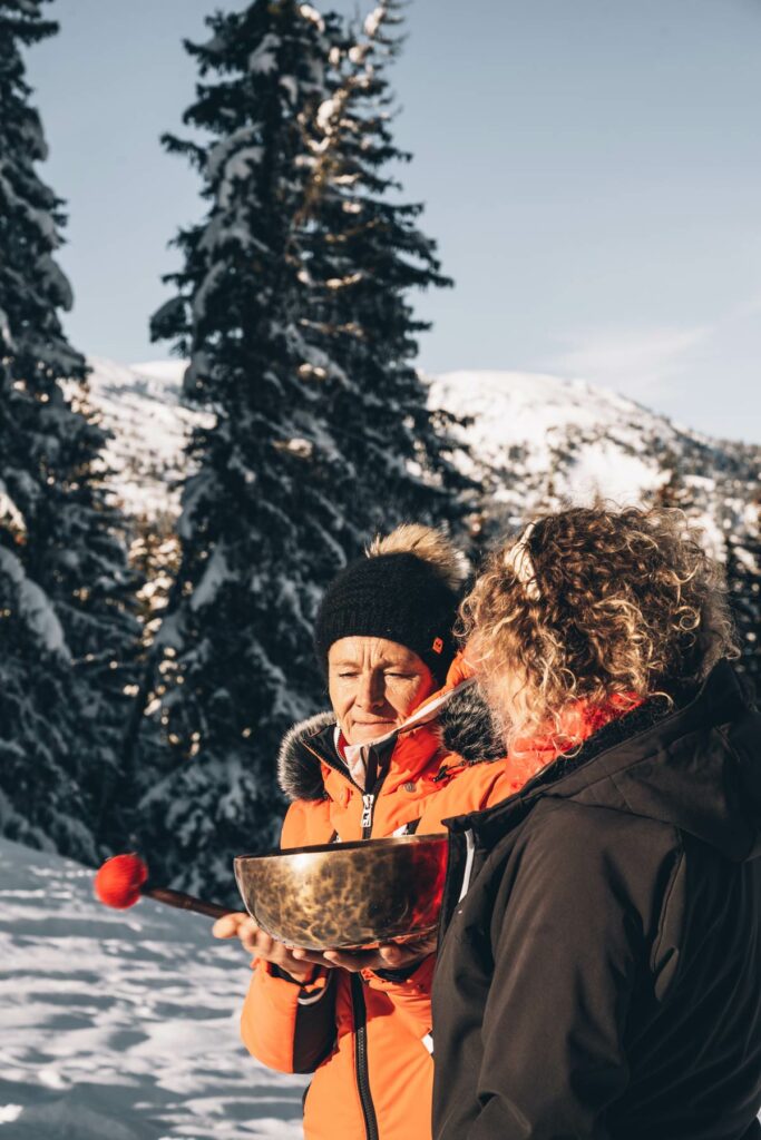 Yoga en hiver dans les montagnes, Méribel