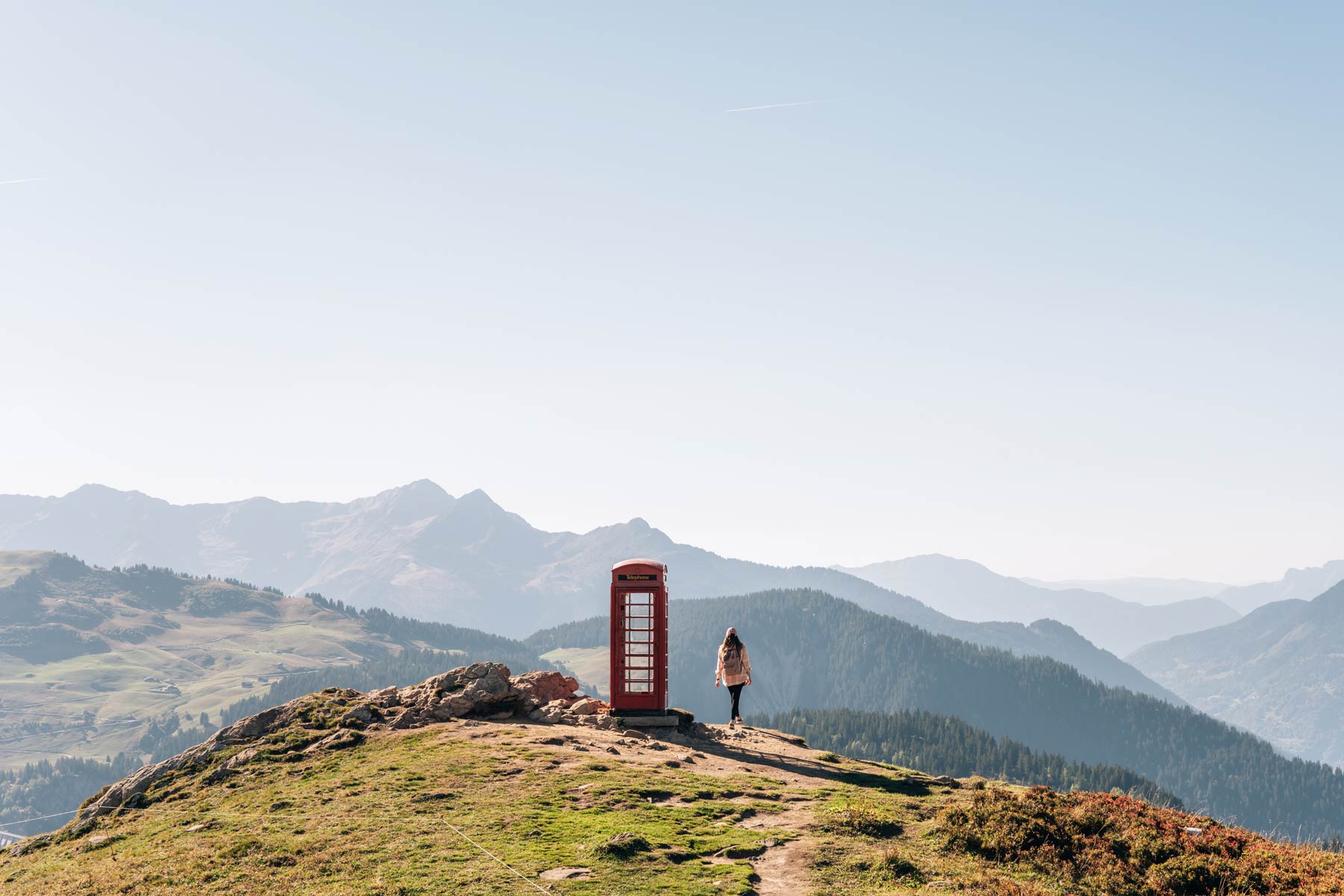 cabine téléphonique du lac de Roselend